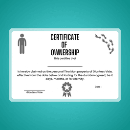 Tiny Certificate Of Ownership