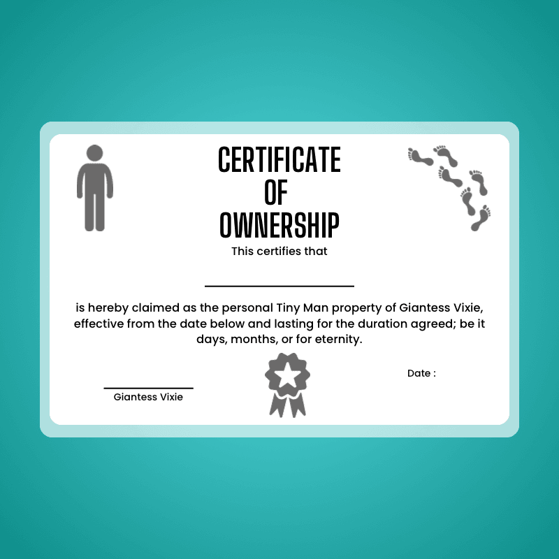 Tiny Certificate Of Ownership