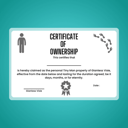 Tiny Certificate Of Ownership