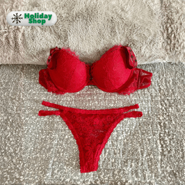 VS Red Bra and Thong Set