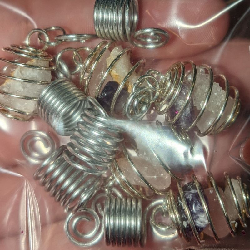 hair spiral crystal holders with crystal
