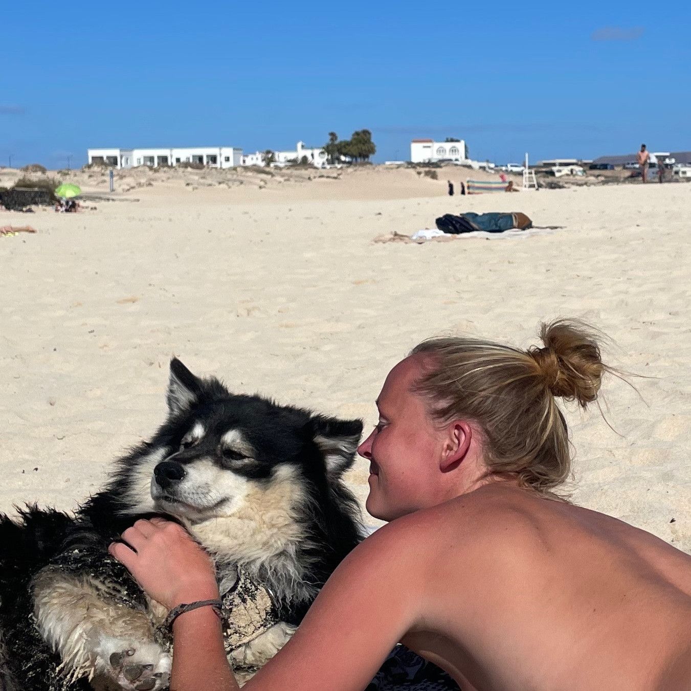 Cuddle time on the beach