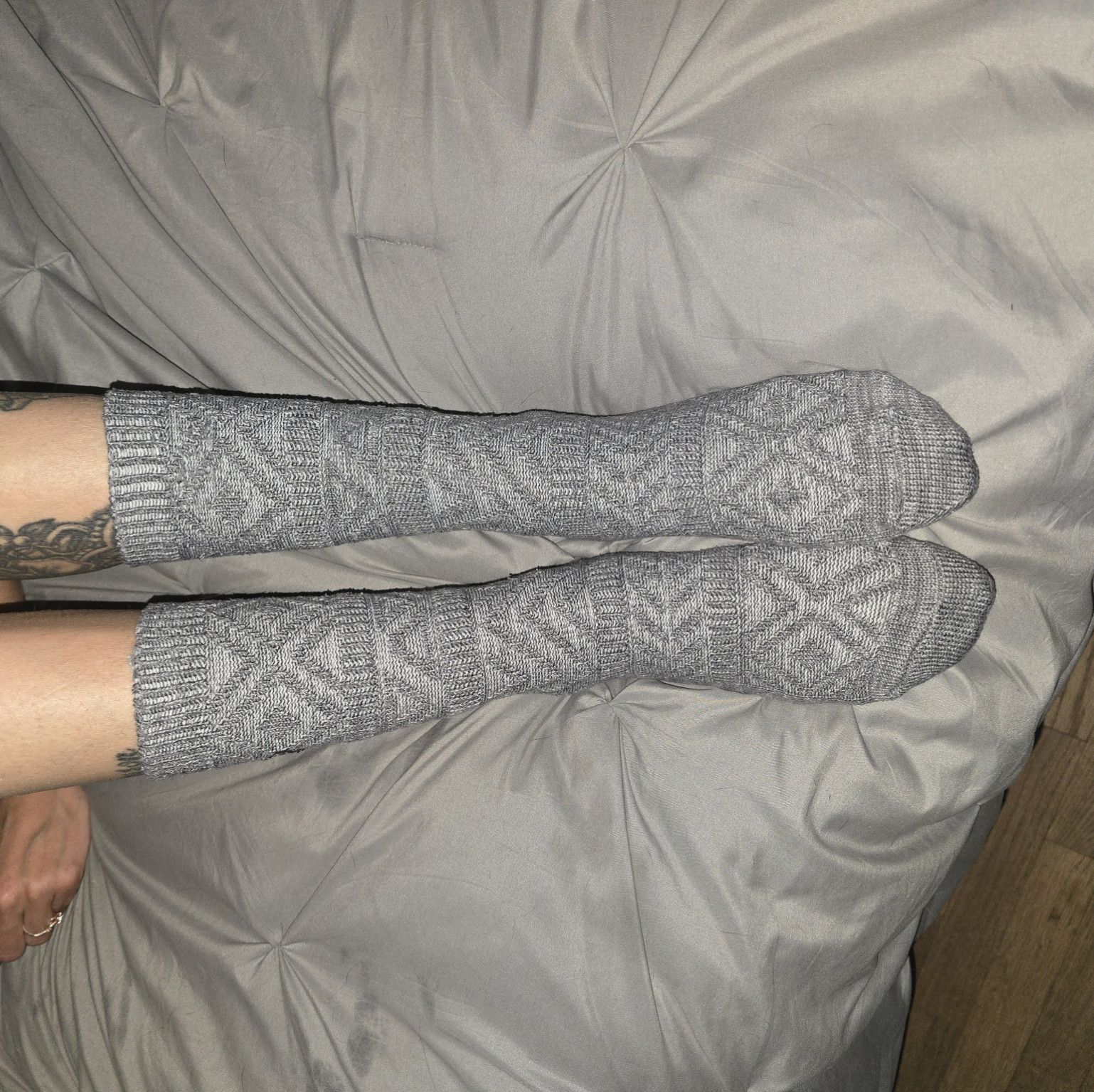 Grey boot socks