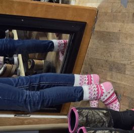 Pink double layer fuzzy socks