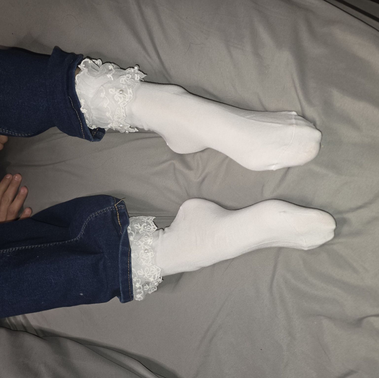 Frilly white socks