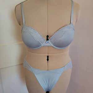 Light Blue Lace Bra and Panty Set
