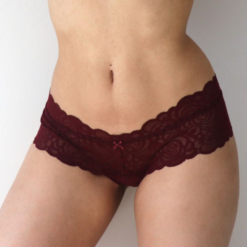 VS Maroon Lace Cheeky Panty