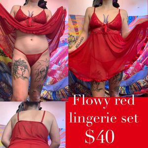 Flowy red set