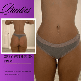 Grey with pink lace trim panties