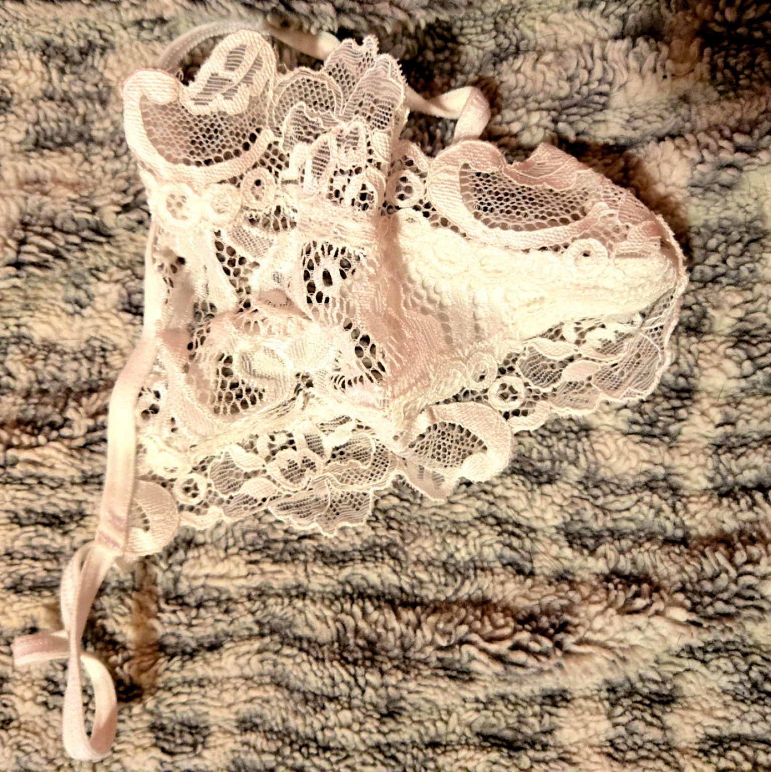 White Lace Thong Panty