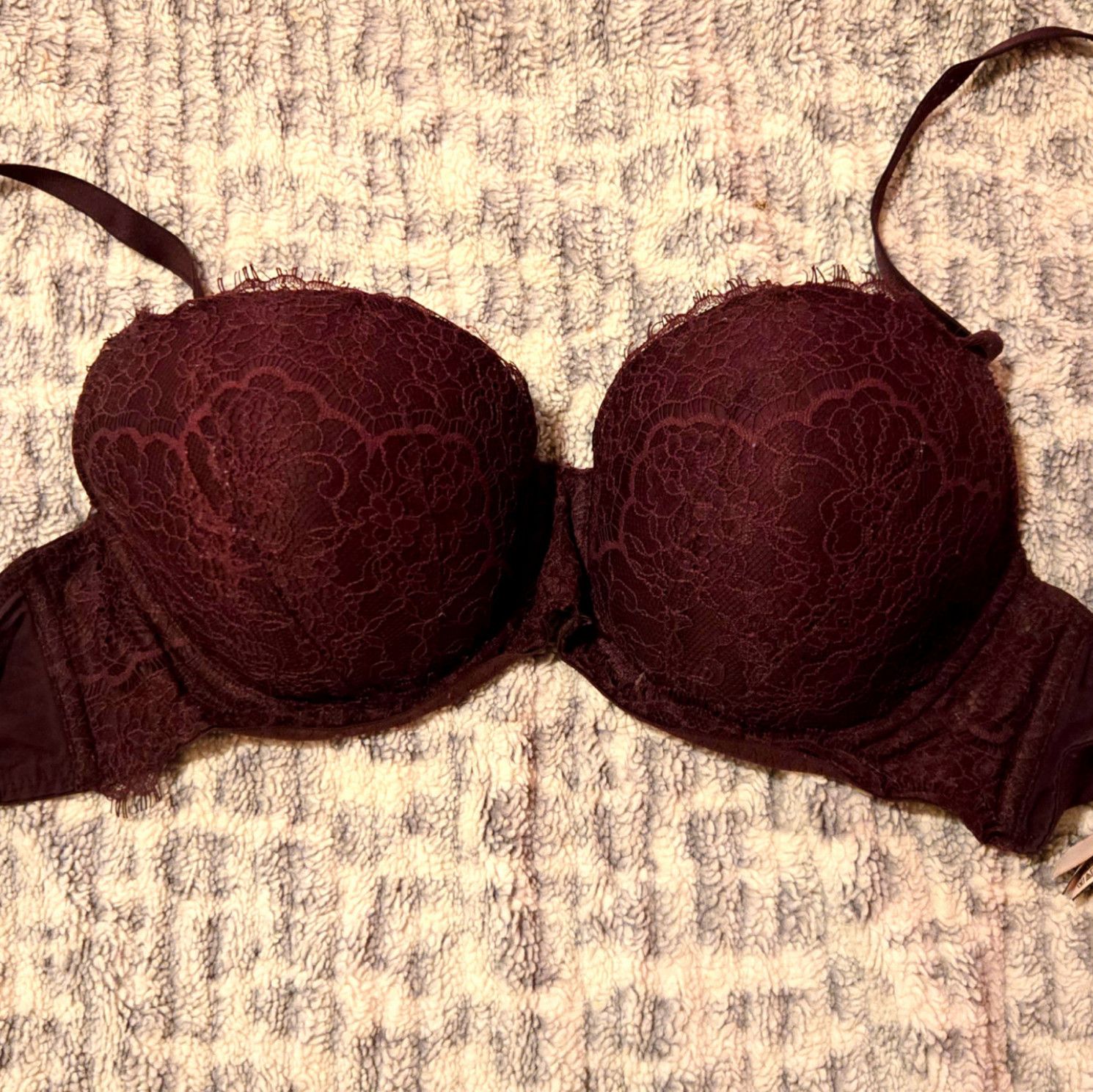 Burgundy Lace Bra