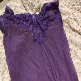Purple Lace and Sheer Long Babydoll