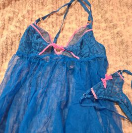 Blue and Pink Babydoll and Thong