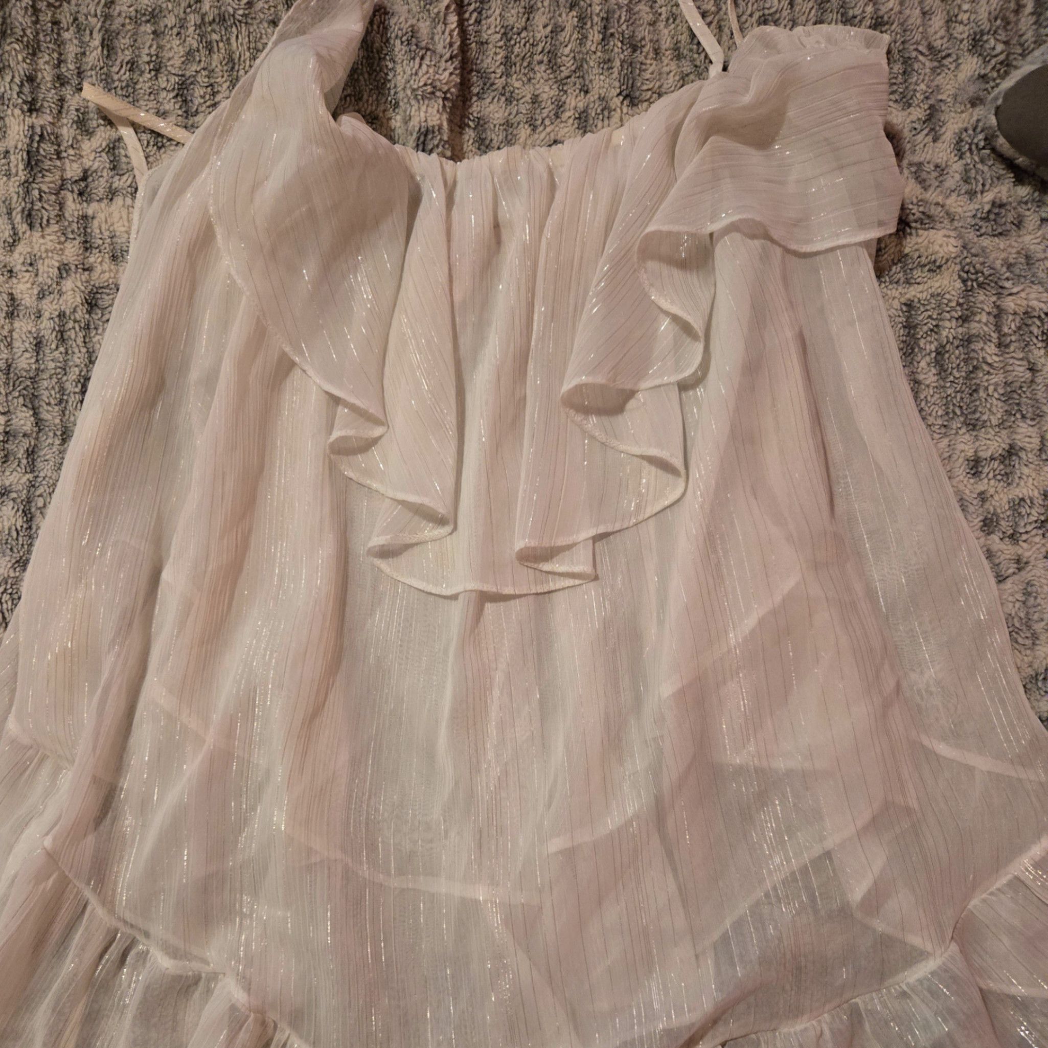 White and Silver Greek Style Babydoll