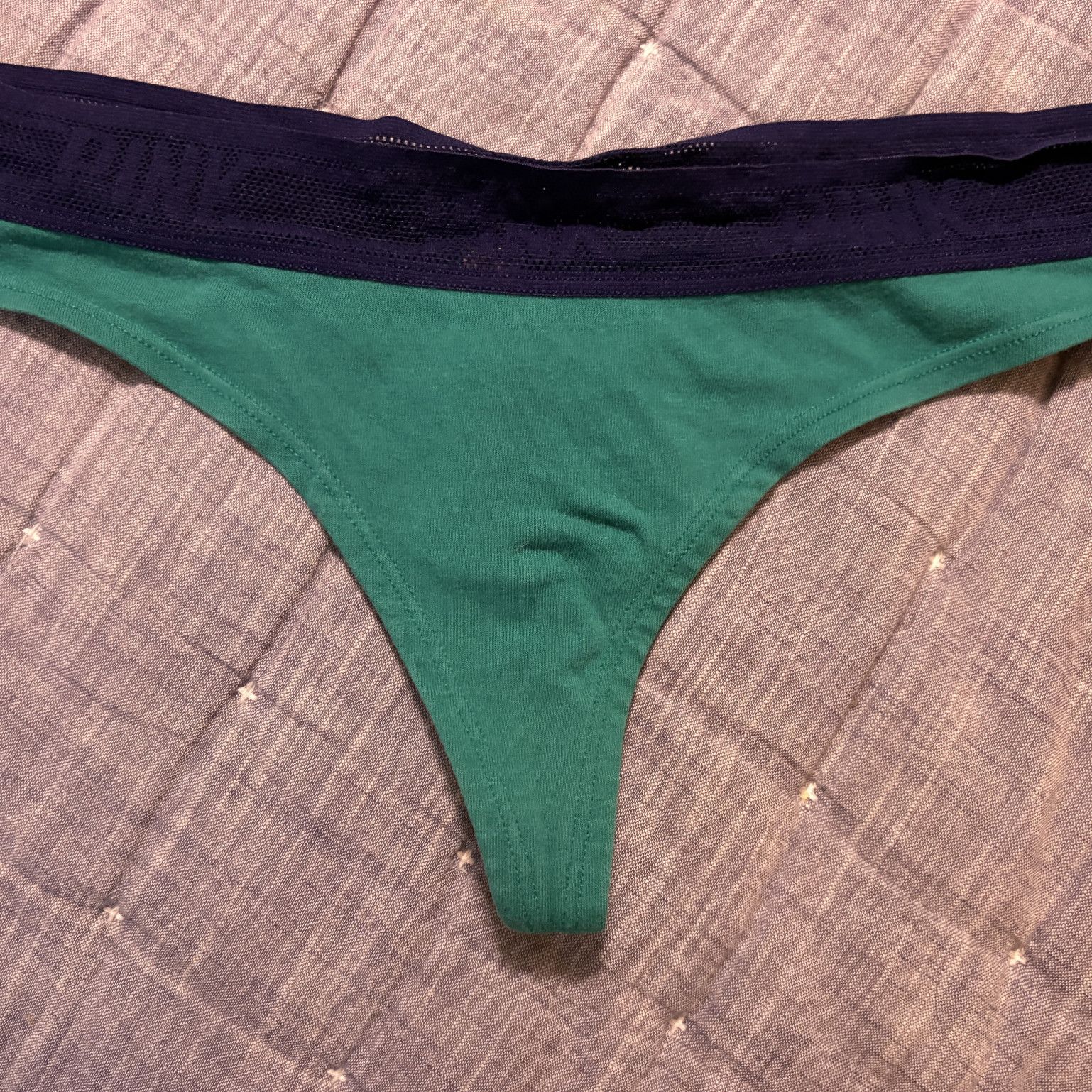 Blue green thong