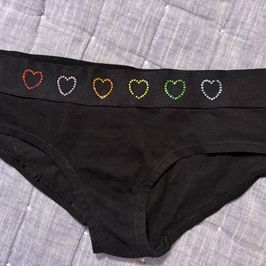 Multi colored heart panty
