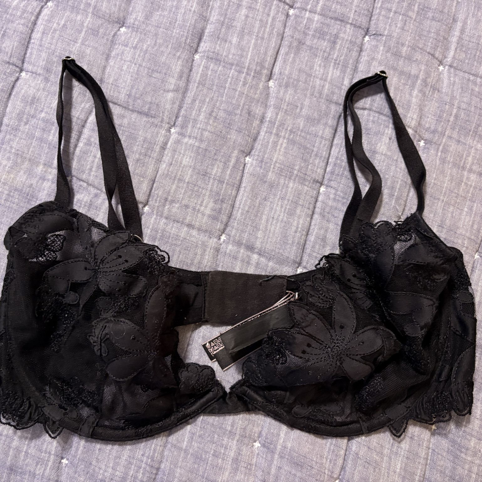 Sexy sheer floral bra