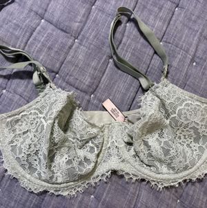 Teal sheer floral bra