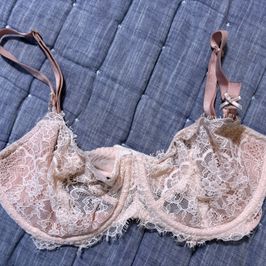Soft pink lace bra