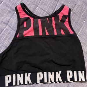 Black n pink sports bra