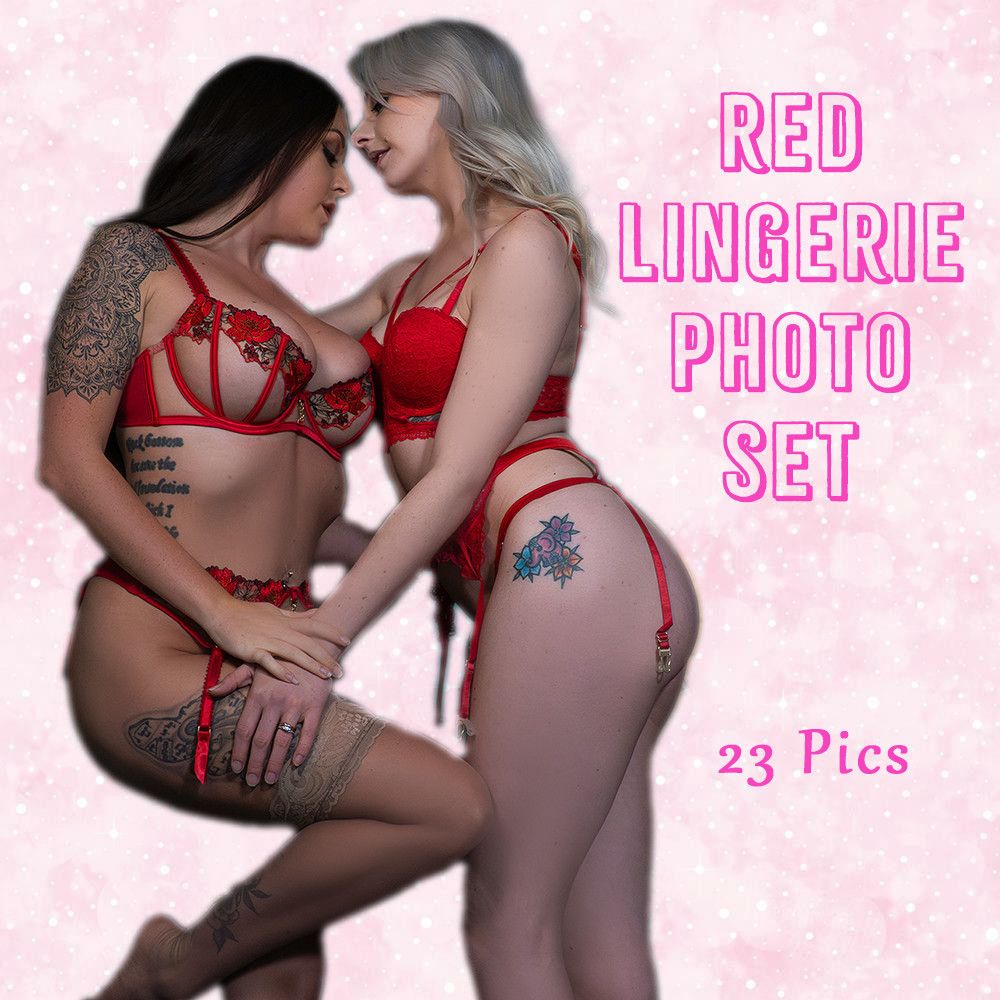 Red Lingerie Photo Set