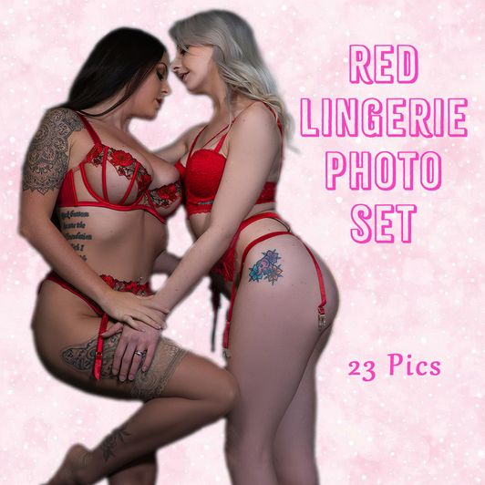 Red Lingerie Photo Set