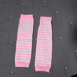 Puc style fingerless gloves Punk with white and pink lines