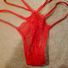 Used Red Thong  Soaked in My Scent
