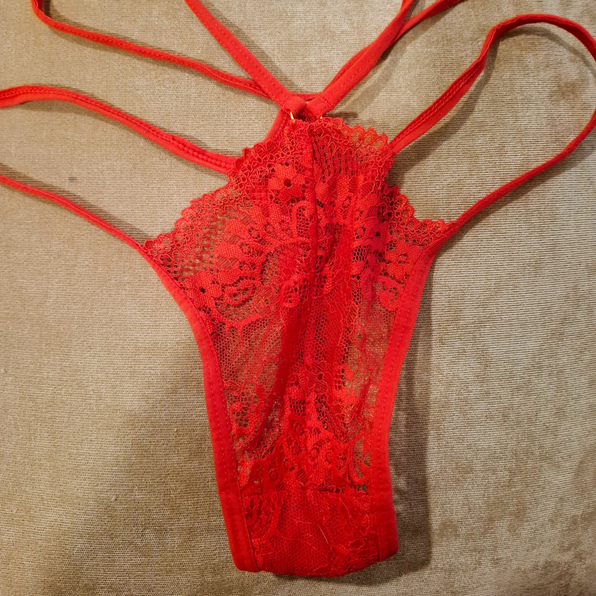 Used Red Thong  Soaked in My Scent