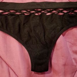Used Black Thong  Sleek Sexy and Soaked in Scent