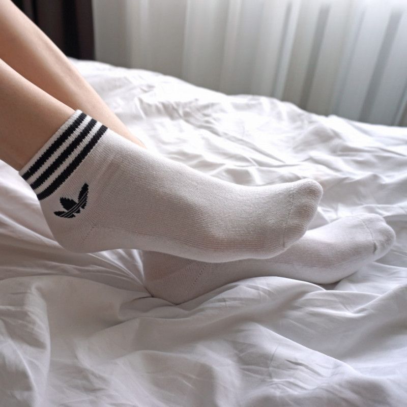 Branded white socks