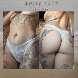 White lace thong