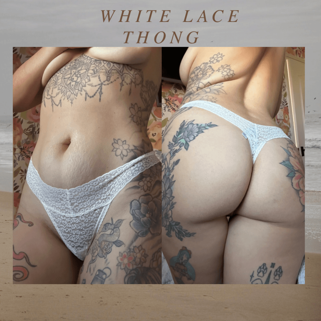 White lace thong