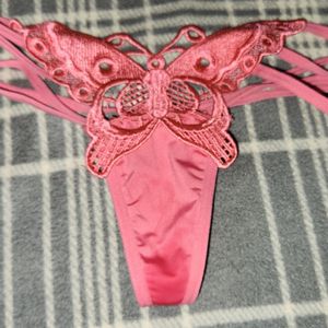 Pink Butterfly Thong Panty