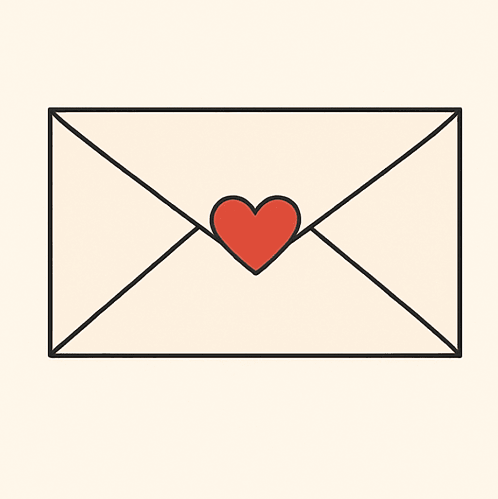 Love letter with my kiss and scent!