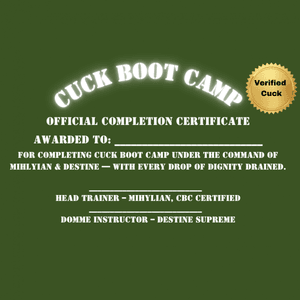 Cuck Boot Camp Graduation Certificate
