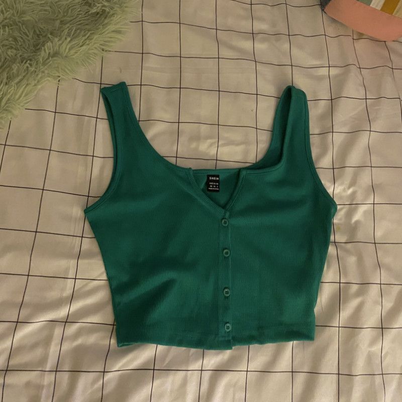 green tank top
