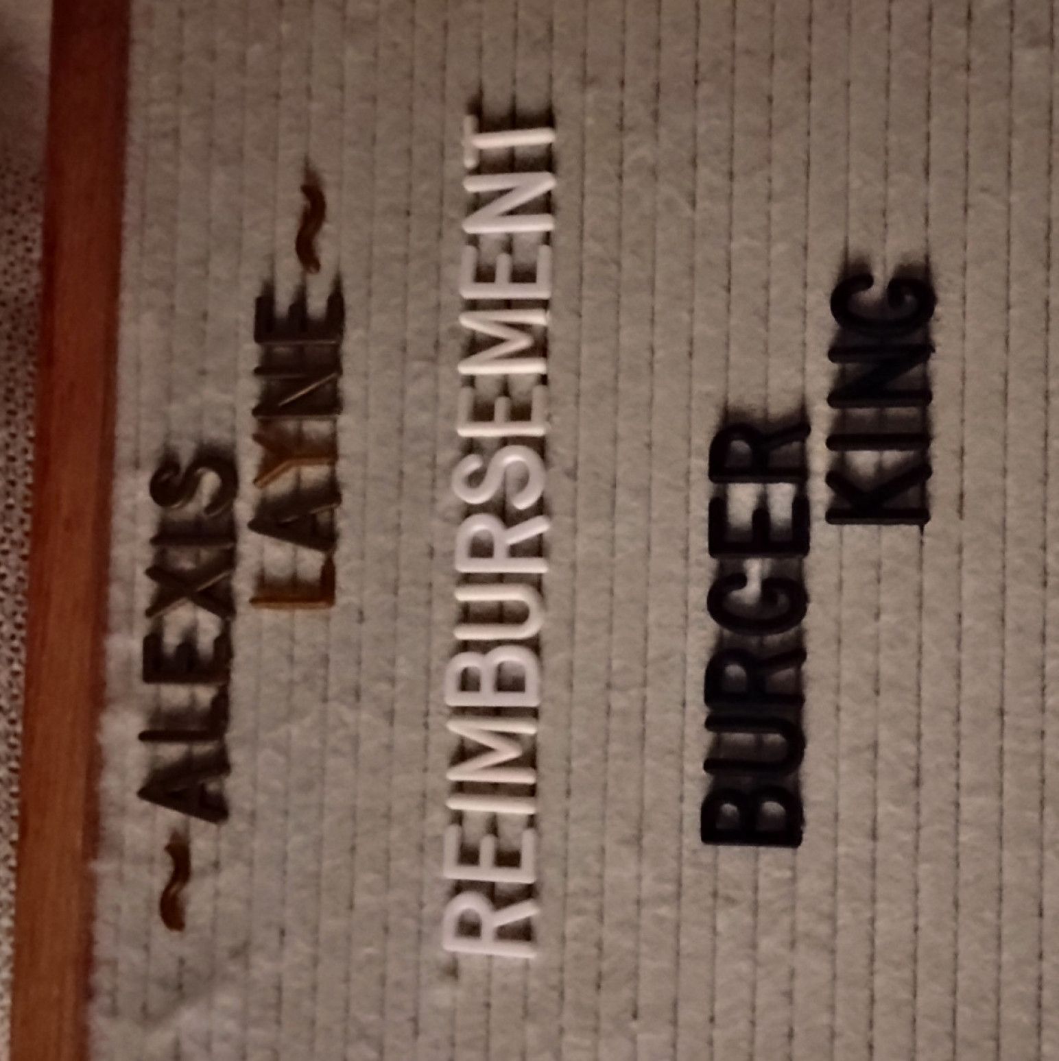 Reimbursement: Burger King