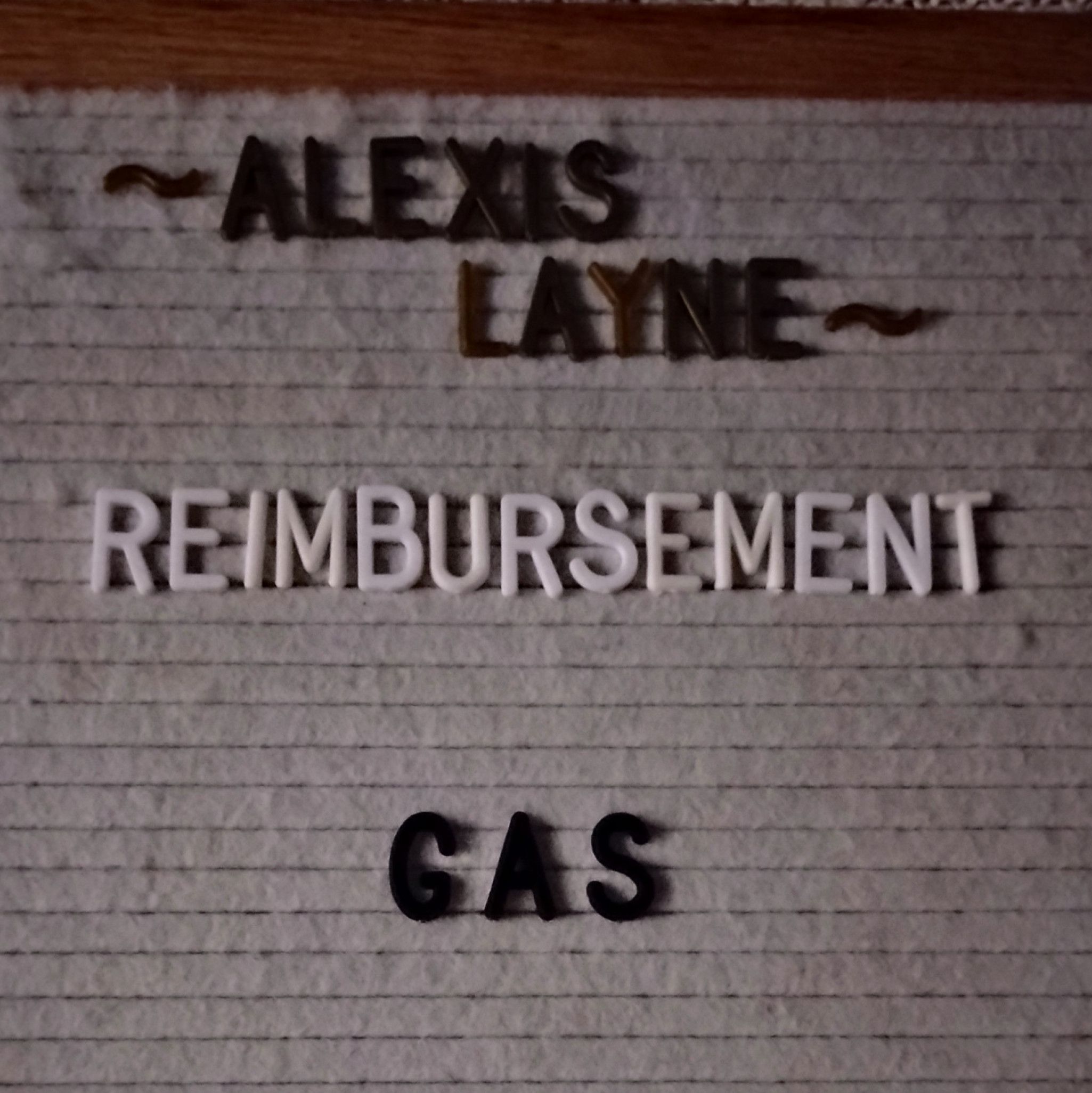 Reimbursement: Gas