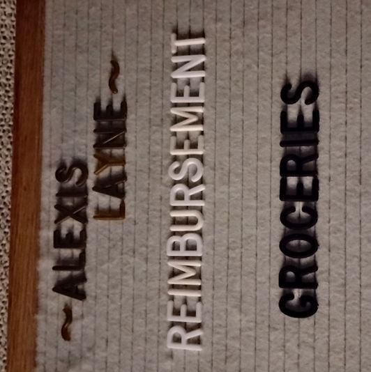 Reimbursement: Groceries