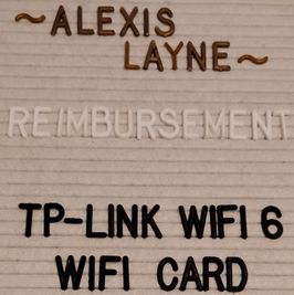 Reimbursement: TP Link Wifi 6 Wifi Card