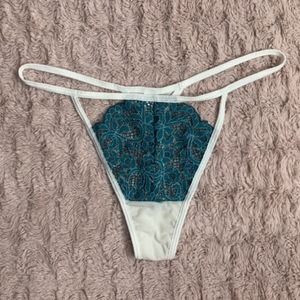 Blue Lace Thong