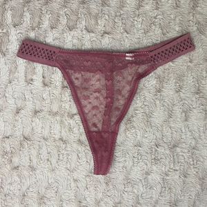 Sheer Pink Mesh Thong