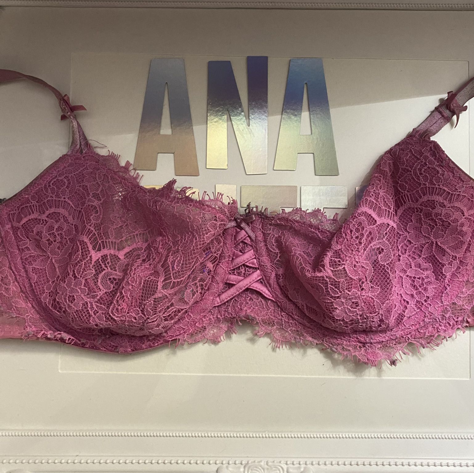 Pink VS lace bra