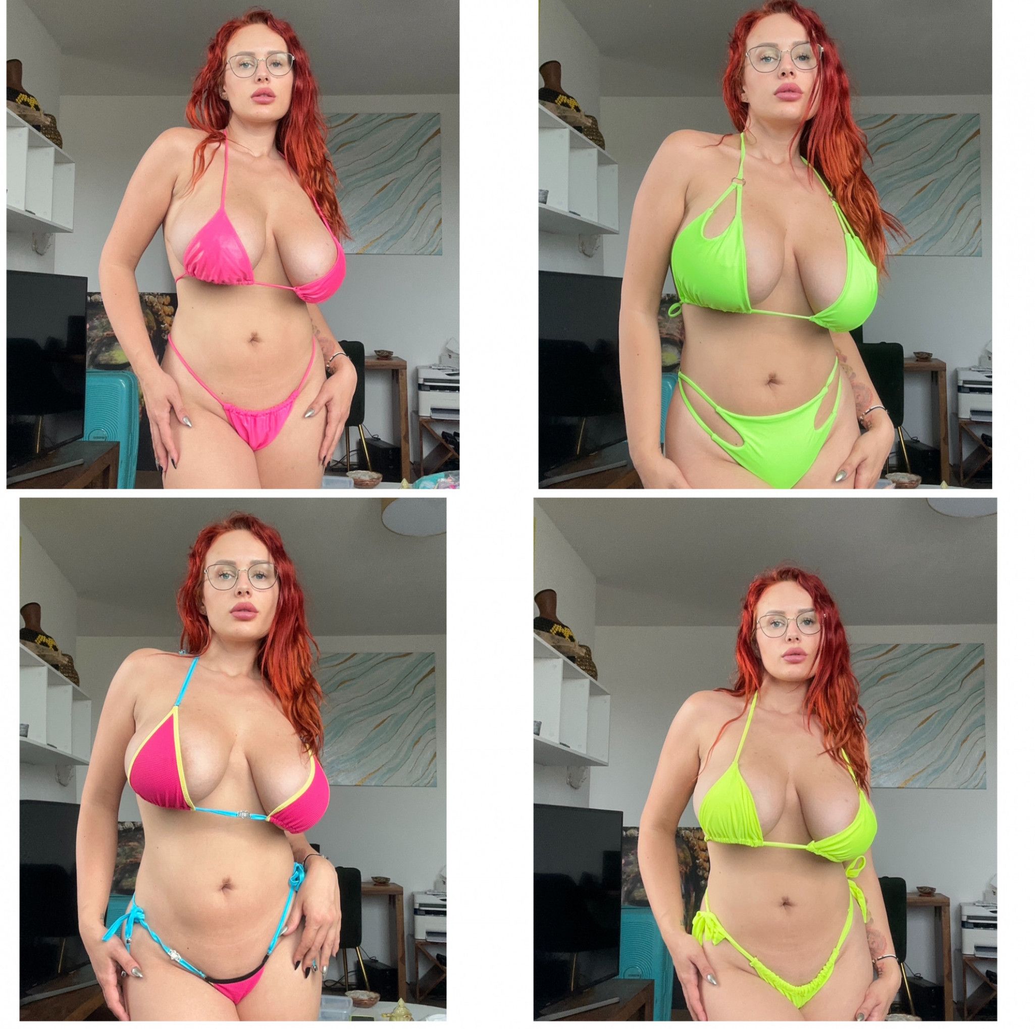 11x Neon bright bikini