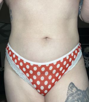 Red polka dot thong