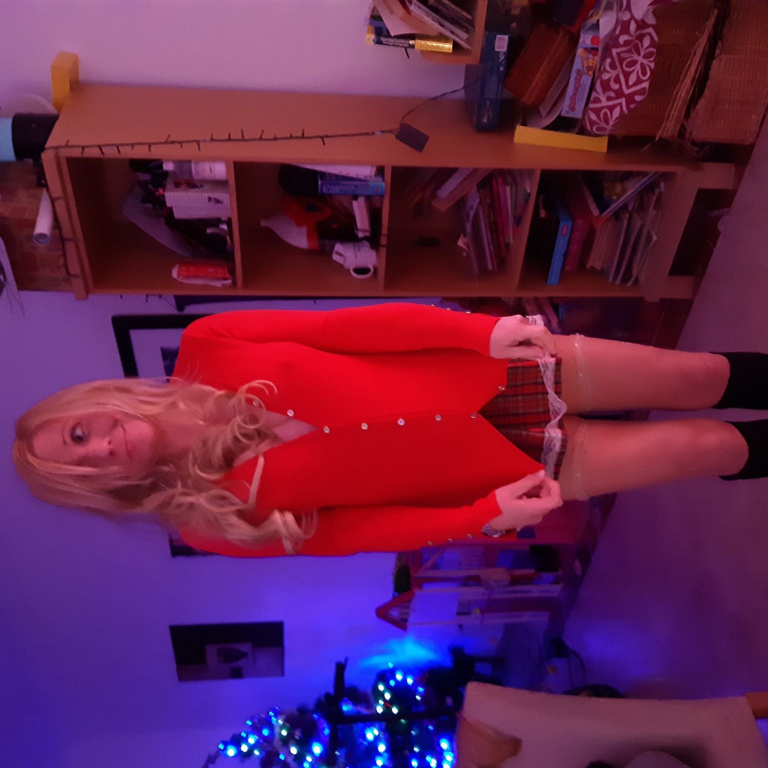 naughty school girl at christmass