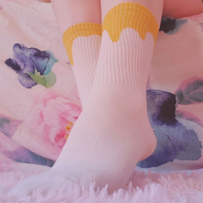 yellow drip socks