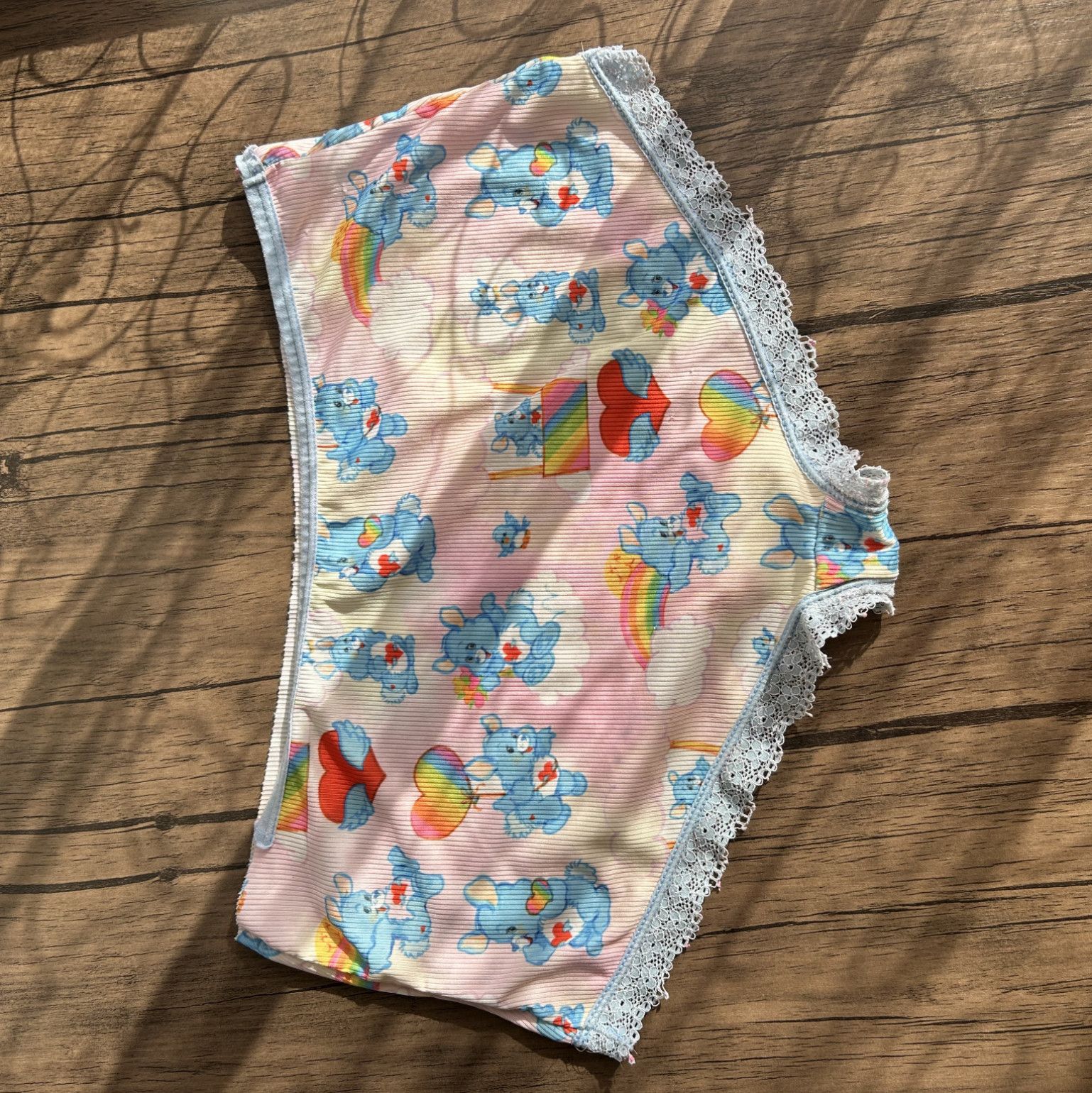 USED Very Worn Carebears Cheeky Panties Boy Shorts