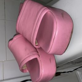 USED Worn Size 6 Wedge Heels Clunky Pink Dirty